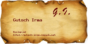 Gutsch Irma névjegykártya